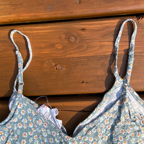 Pink Rose Blue/ Green Floral Dress | SIZE: US L - Picture 5 of 10